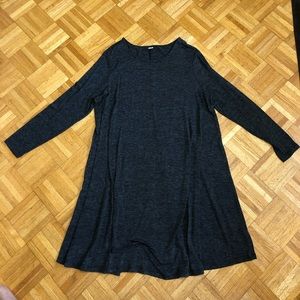Old Navy Long Sleeve Charcoal Swing Dress
